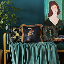 Park Residence American Countryside Hug Pillow Sofa Cushions Leaning Against Pillow European Style Retro Nordic Headbed Waist Pillow Light Lavish Velvet