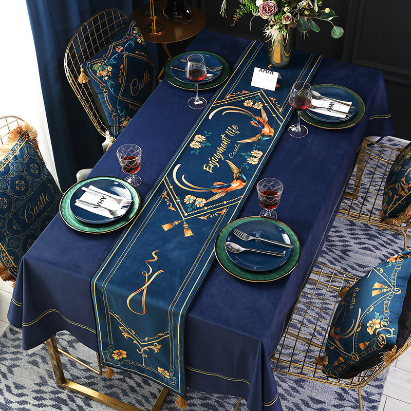 Table runner tablecloth American ins coffee table cloth long strip European luxury shoe cabinet towel cover cloth TV cabinet rectangular table mat