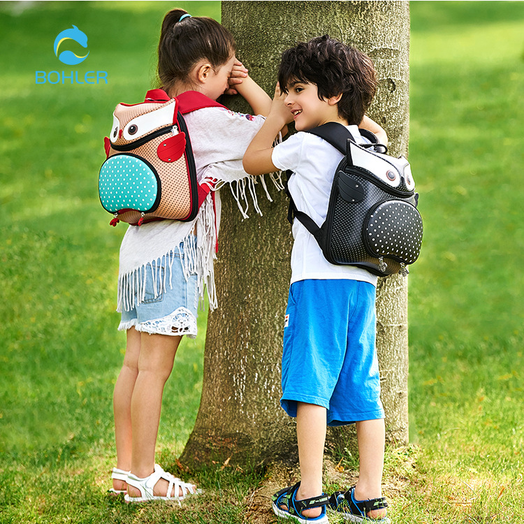 2020 New Kindergarten School Bag Cartoon bag for 2-3-5-year-old male girl child Pack 3D owl Shoulder Bag Tide