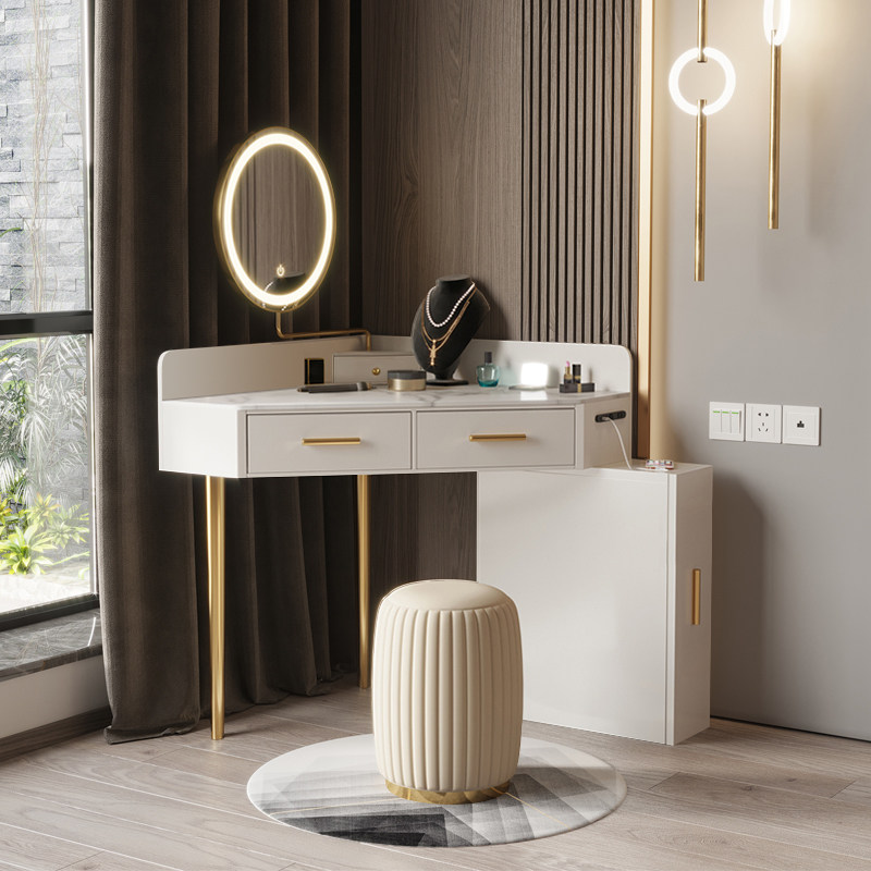 Corner dressing table Light luxury modern minimalist net red small apartment bedroom multi-functional storage cabinet integrated dressing table