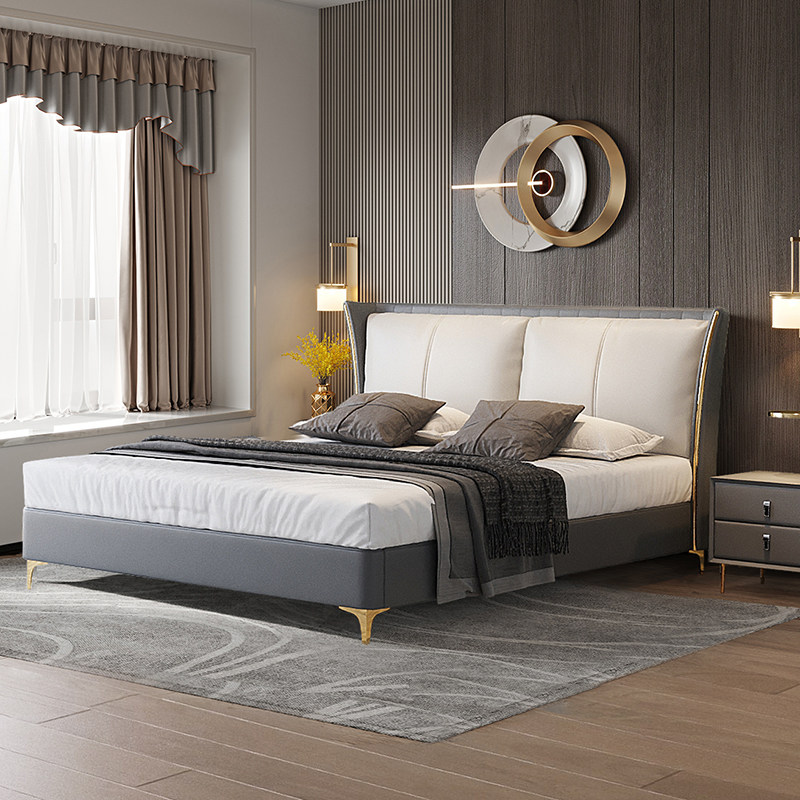About Dreams Millennium Extremely Minimalist Light Extravaganza Patau Leather Real Leather Bed 1 8m Double Bed Master Bedroom With Bed DK615 Bed