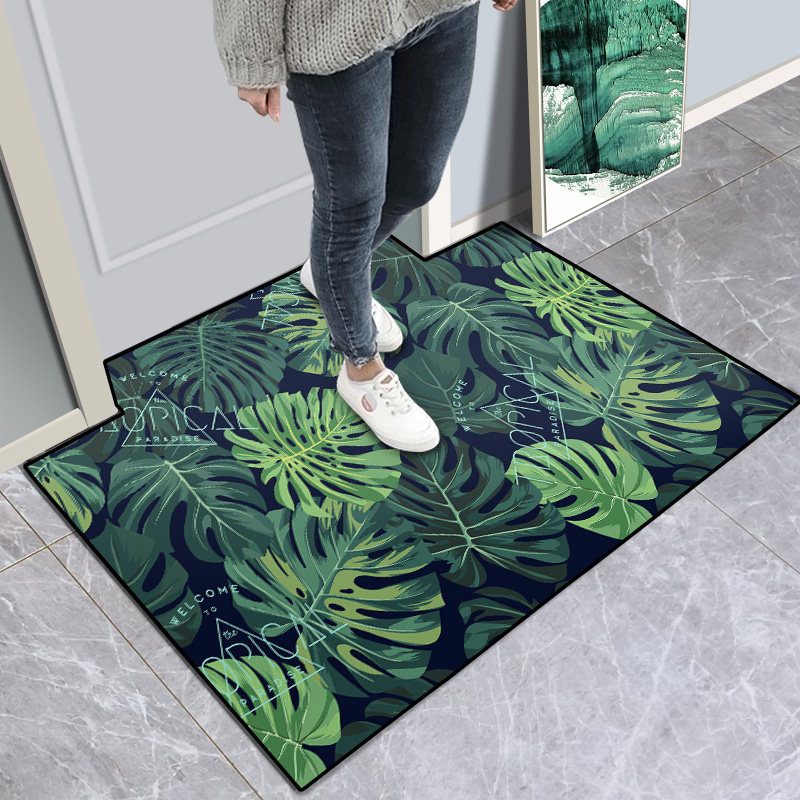 Green planting pattern into the doormat door mat door cushion Makeup Room Suction foot pad Bathroom Slip Mat home doormat Carpet