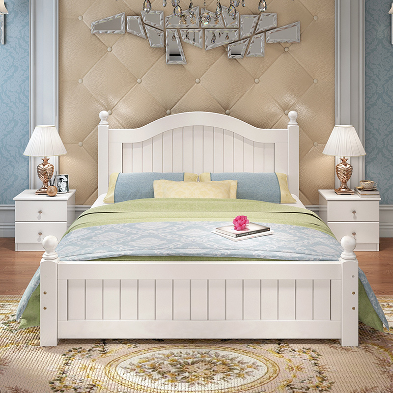 Modern Simple Solid Wood Bed 1 8 M Twin Bed Main Bedroom 1 5 M