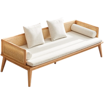 Original element solid wood sofa living room small apartment winter and summer dual-purpose balcony log new Chinese style sofa bed H6063