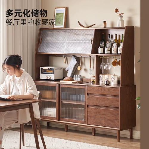 原始原素 Полный -SOLID деревянный шкаф Nordic Modern Simple Restaurant Oak Black Walnite Heress Worter F8142