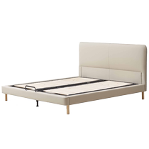 Original element leather art bed modern simple cat scratch leather white cream style small apartment master bedroom double bed N501J