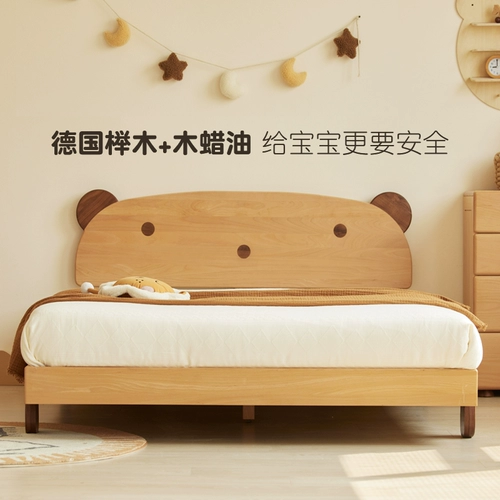 原始原素 Мультяшная кроватка из натурального дерева для мальчиков и девочек для принцессы, с медвежатами, E2018
