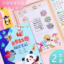  Mind map reading notebook excerpt b5 loose-leaf children primary school students first grade second grade three four five a5 reading excerpt Good words good sentences Creative reading feeling Record card Record card