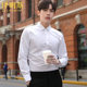 Bamboo fiber professional white shirt men's long-sleeved business formal decoration work casual groomsmen wedding shirt plus velvet