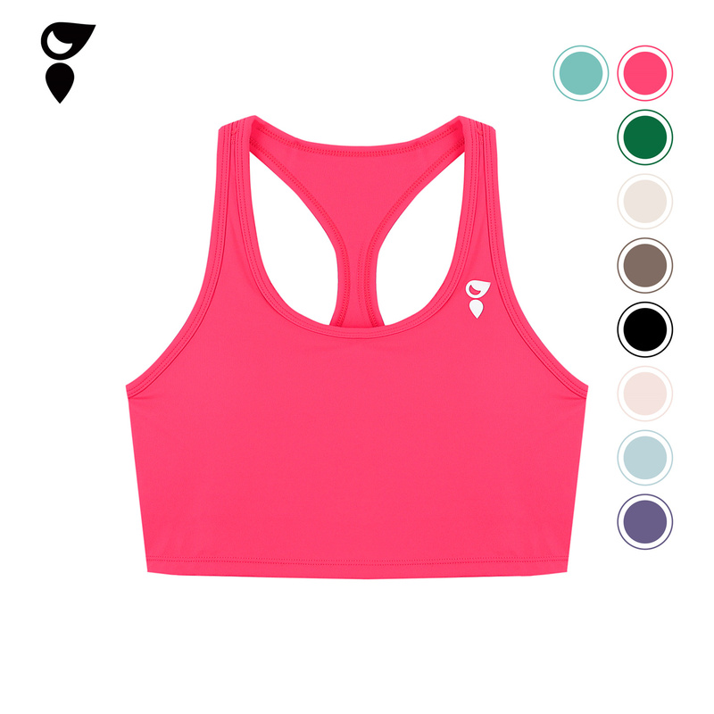 Hardship｜Solid Color Racerback Tank Top, Beautiful Back Design, Sports Bra with a Naked Feel, Breathable, Sweat-Absorbent, Medium Support Women's Bra Bc