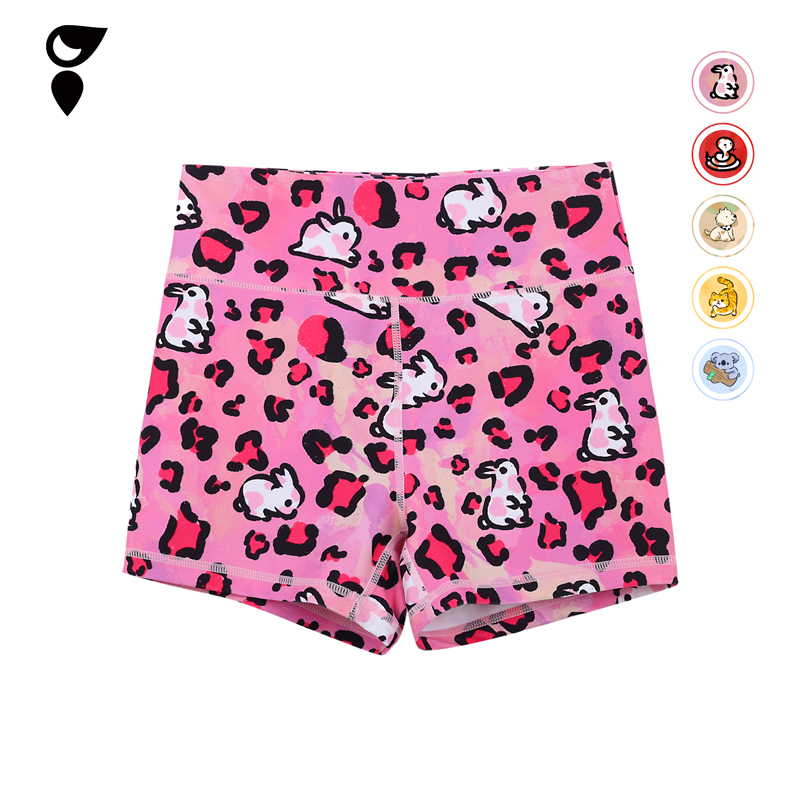 Hardship|Leopard Print Rabbit Training Crossfit Sports Shorts Pink Leopard Print Women's Sweat-Wicking Fitness Pants Hardship|Leopard Print Rabbit Training Crossfit Sports Shorts Pink Leopard Print Women's Sweat-Wicking Fitness Pants