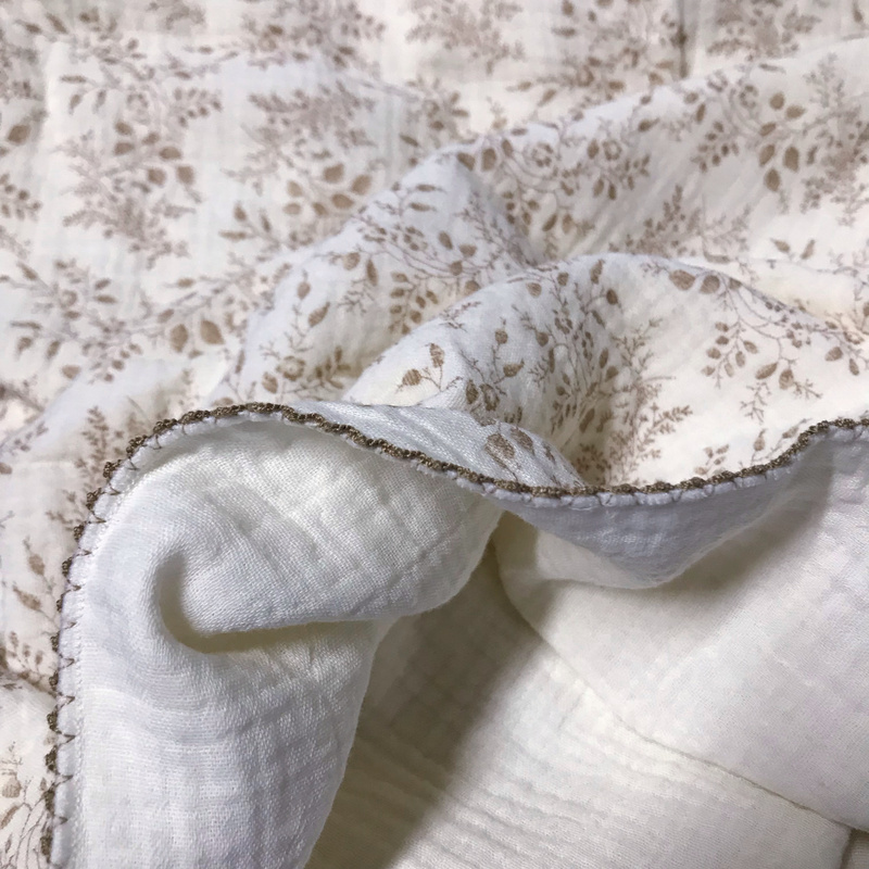 Newborn Baby Spring and Summer 4-Layer Cotton Gauze Bath Towel Baby Air-Conditioned Room Thin Blanket 110*140cm