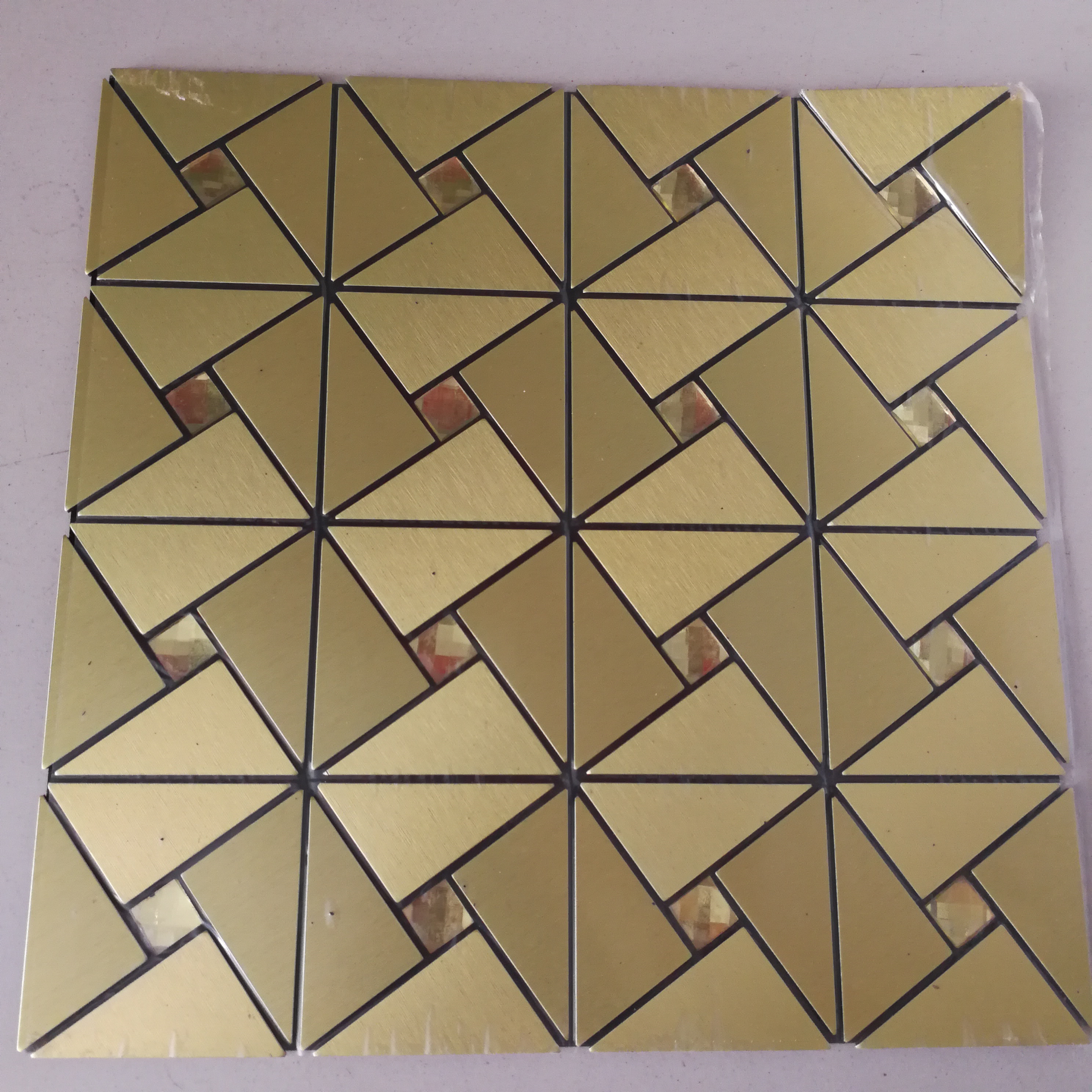 Aluminum plate Mosaic Metal Self-clay Mosaic Interior Decoration Material Ancient Bronze Winddrawing Windmill