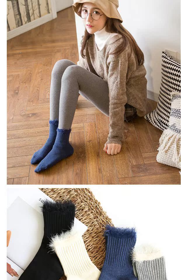 Sen nữ Nhật Bản sợi nhím lông Luokou Bà vớ ống dài shop tất nữ đẹp