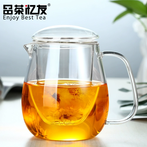 品茶忆友 Стеклянный заварочный чайник, прозрачный чай, чайная чашка, увеличенная толщина