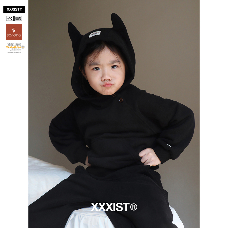 Xxxist·Black Warrior Little Devil Fleece Warm Hooded Sweatshirt Unisex Loose Elf Ear Hoodie for Boys and Girls Xxxist·Black Warrior Little Devil Fleece Warm Hooded Sweatshirt Unisex Loose Elf Ear Hoodie for Boys and Girls