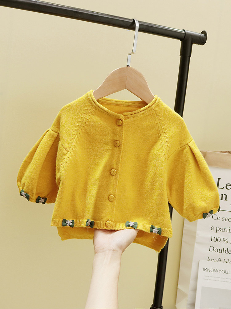 Baby Girl Baby Sweater Cardigan 2022 New Spring and Autumn Kids Princess Kids Kids Outfit Foreign Knitted Jacket