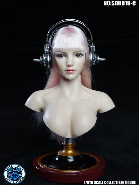 In Stock Super Duck 1/6 Sdh019 Female Head Sculpt a B C Cosplay Beautiful Female Soldier Head Sculpt