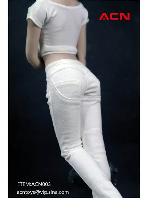 In Stock Acntoys 1/6 Action Figure Acn003 Trendy Women's Hip-Hugging Pants Denim Trousers Casual Pants