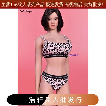 Satoys Sa014 Abcd 1/6 Sports Pattern Underwear Suitable for Female Soldier Figures, Rubber-Coated, Plain Body