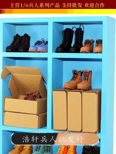 Super Fans 1:6 Male Soldier High-Quality Handmade Hiking Boots High-Top Shoes Trendy Martin Boots in Stock