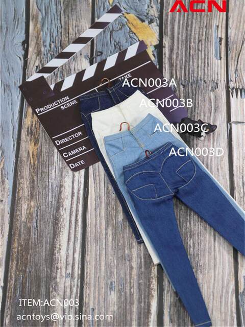 In Stock Acntoys 1/6 Action Figure Acn003 Trendy Women's Hip-Hugging Pants Denim Trousers Casual Pants