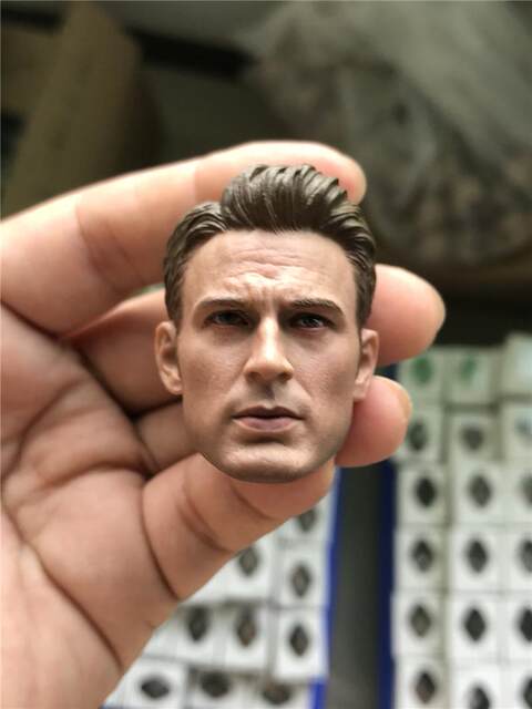 In Stock 1/6 Scale Male Soldier Head Sculpt Featuring Various Movie Stars Such as Jason, Wolverine, Captain America, Arnold, Superman, and Jackie Chan