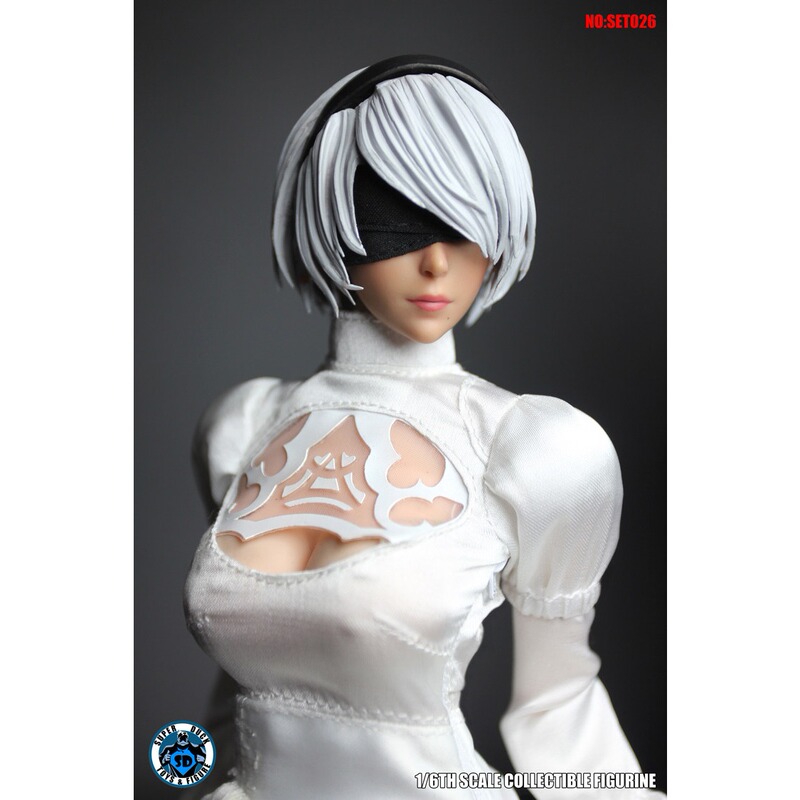 In Stock Super Duck Set026 Action Figure 1/6 Nier Sexy Artificial Human 2B Sister Head Sculpt Model In Stock Super Duck Set026 Action Figure 1/6 Nier Sexy Artificial Human 2B Sister Head Sculpt Model