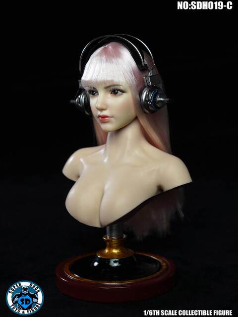 In Stock Super Duck 1/6 Sdh019 Female Head Sculpt a B C Cosplay Beautiful Female Soldier Head Sculpt