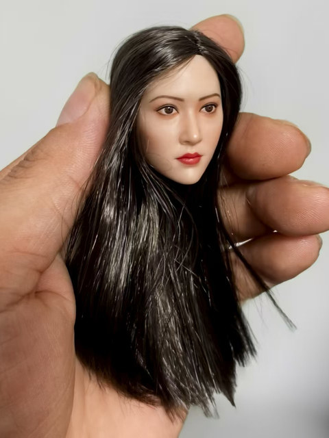 In Stock Hahtoys H002 1/6 Female Soldier Figure Asian Beauty Hair Transplant Head Sculpt Similar to Jing Tian C Style