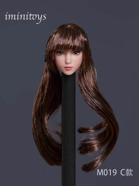 Spot Iminitoys 1/12 female soldier loli girl head sculpture model M019 suitable for white skinned body