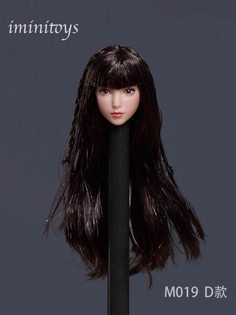 Spot Iminitoys 1/12 female soldier loli girl head sculpture model M019 suitable for white skinned body