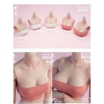 Worldbox 1/6 Female Body Large Chest Replacement Parts Compatible with At201/202/203 White Skin Light Wheat Color