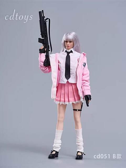 Spot cdtoys cd051 1/6 soldier maid uniform student sweatshirt suit suitable for 12-inch plastic body