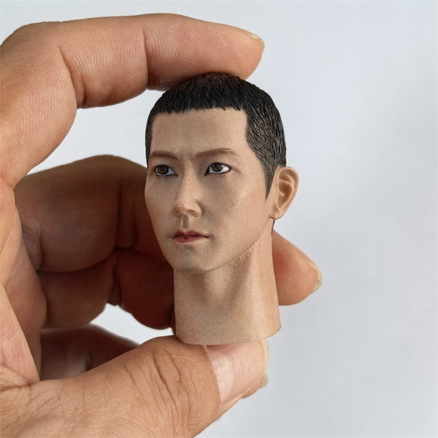In-Stock 1/6 Scale Action Figure Head Sculpt, Honor Guard, Asian Tough Guy, Suitable for 12inch Male Body Type
