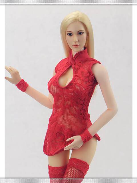 In Stock 1/6 Scale Female Soldier Clothing Sexy Cheongsam Pajamas Lingerie Suitable for Ph Jo Plastic Female Body Model