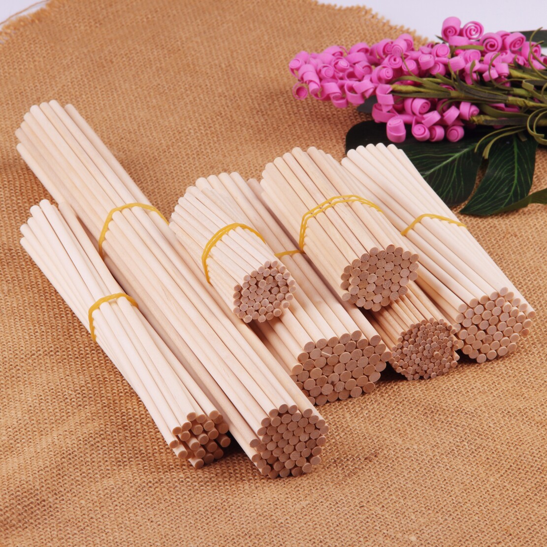 Weizhen special price wholesale 50 round wooden strips handmade diy building model making materials small wooden sticks round wooden sticks