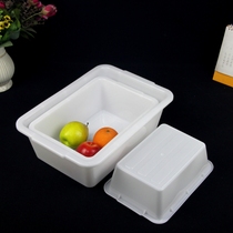 Only the real price department store rectangular white plastic basin food basin washing basin storage square basin does not break the ice plate