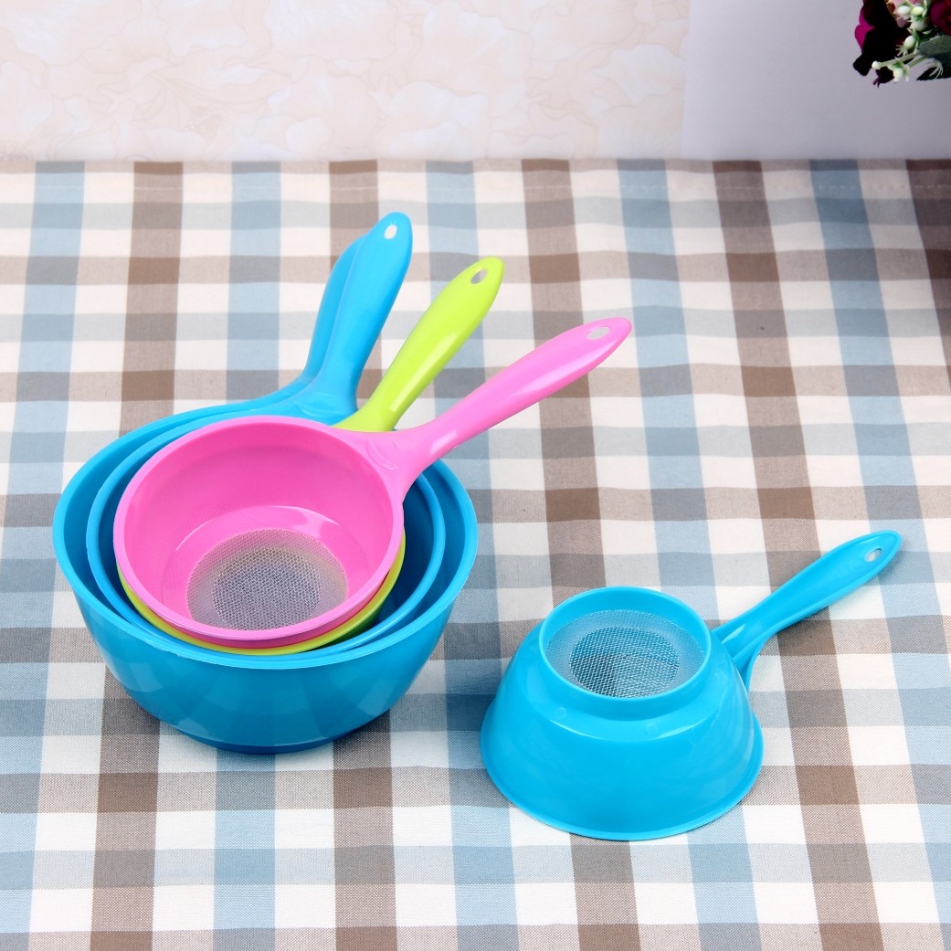 Plastic filter soy milk tea medicine dregs filter spoon leaking net yogurt filter spoon flour sieve