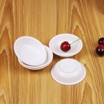 True specials department store plastic white seasoning small saucer vinegar dish peanut butter chili sauce dipped snack dish