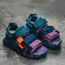 2021 new childrens sandals summer boy shoes Korean version of the tide fashion Velcro student sandals sports non-slip