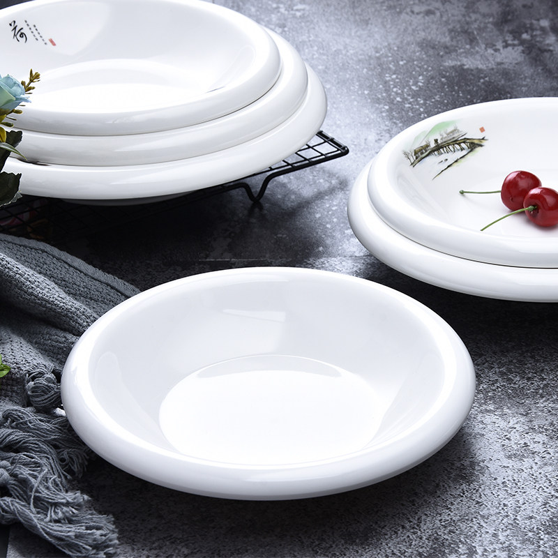 Melamine Resin Dish Commercially imitated porcelain restaurantHotel Tableware Dish Plastic Disk Thickening