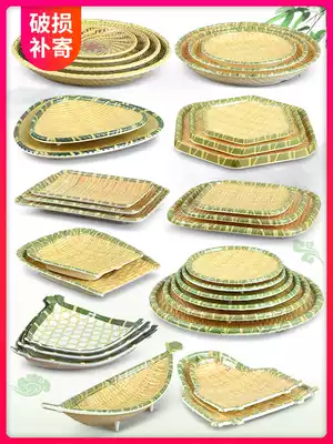Imitation bamboo plate melamine tableware plate Characteristic large plate Restaurant barbecue plate Commercial imitation porcelain plate plate creative household