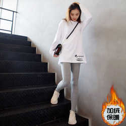 Velvet white long-sleeved t-shirt for women, ripped sweatshirt, bottoming shirt, women's autumn and winter clothing, versatile loose Korean style cotton top