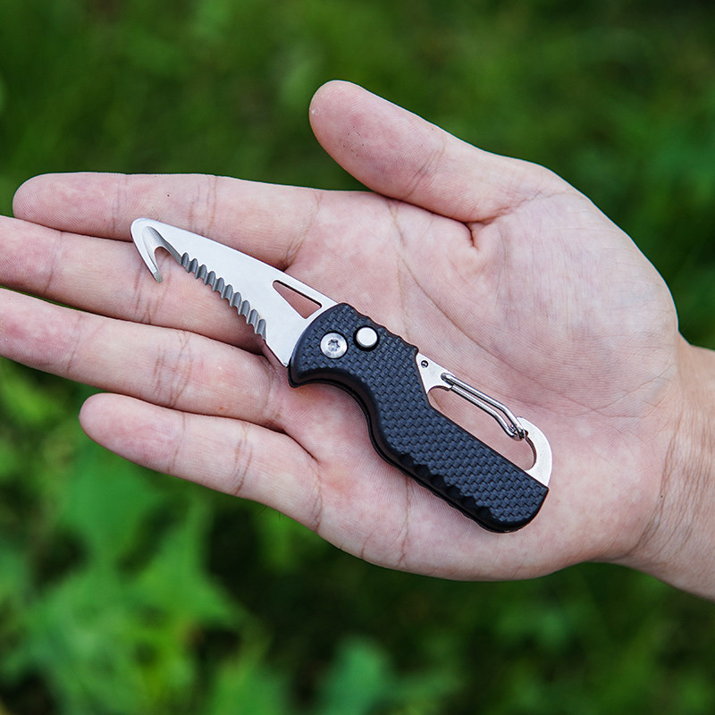 Portable multi-function express package out of the box knife keybutton hook with handbag tool Mini-out box