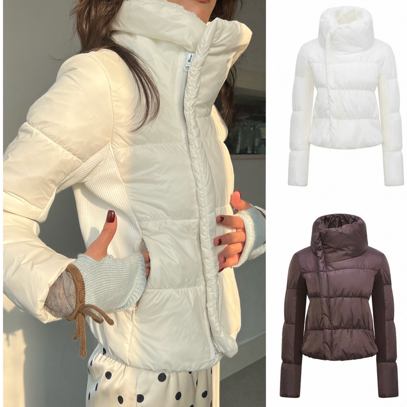 Lightweight and Warm Bubble Cotton Jacket Weeeechan Next Morning's Morning Delivery, Quilted Cotton Jacket with Diagonal Placket