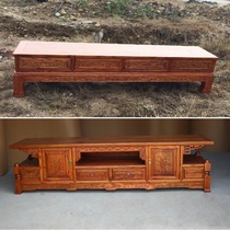 Longed solid wood LCD TV cabinet simple modern small apartment bedroom floor cabinet New Chinese living room audio-visual cabinet Elm