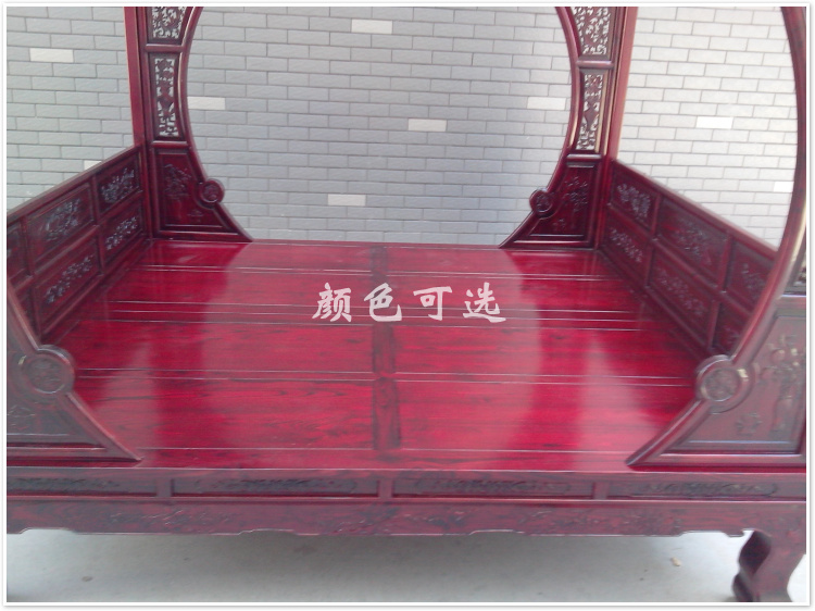giường tán đồng giường gỗ chạm khắc đôi hôn nhân Banchuang Trung Quốc Ming và Qing đồ cổ elm retro - Giường giường tầng sắt giá rẻ