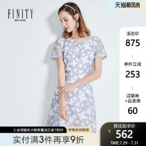 FINITY autumn 2019 new womens popular autumn skirt high waist thin fairy French floral dress