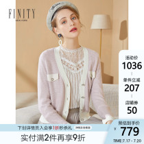 FINITY2021 spring womens sweater new casual fashion small fragrance knitted cardigan short top female